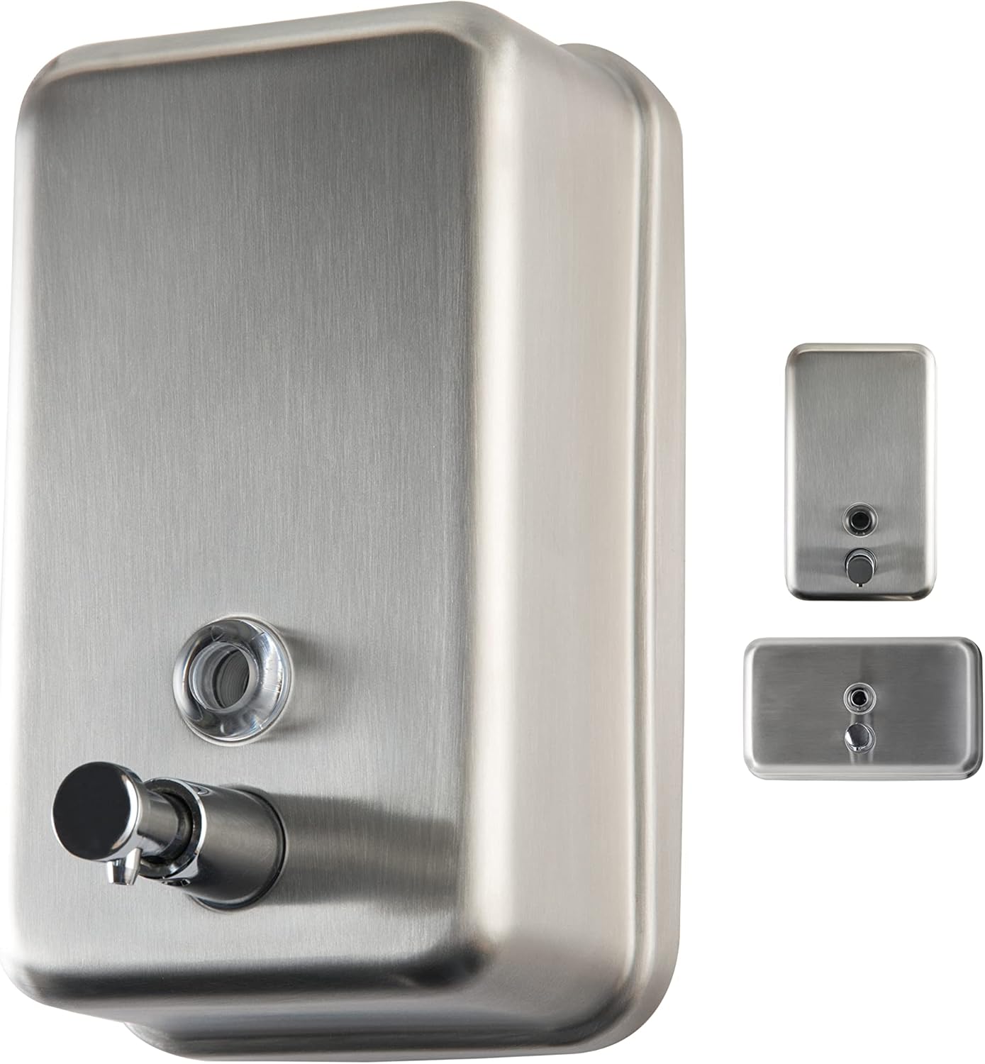 Commercial Soap Dispenser Wall Mount - Stainless Steel Wall Mounted Soap Dispenser for Bathroom - New Superior Design with Premium Anti-Leak Pump and Corrosion-Proof Lining - 37oz (1100ml) by EnBath