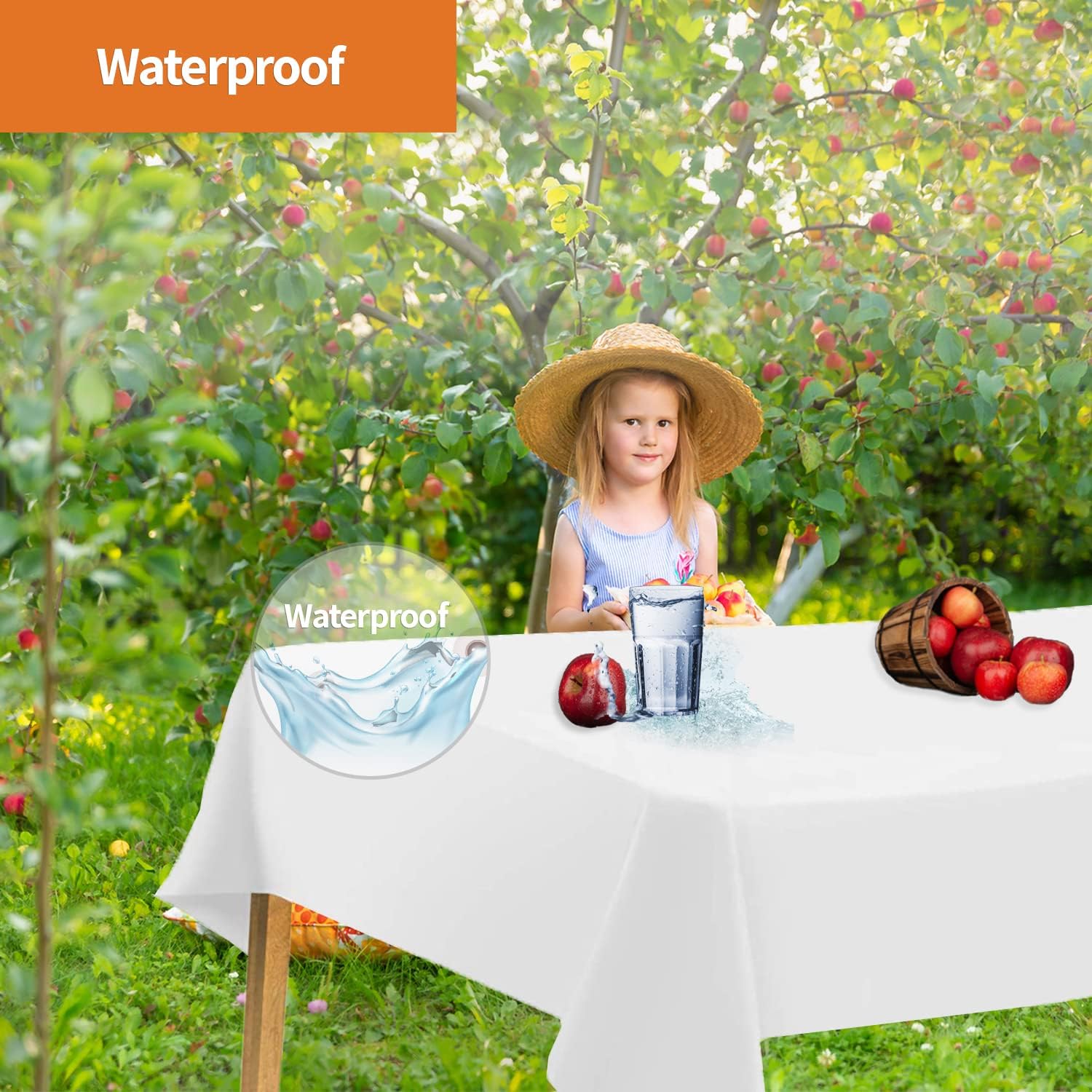 Party Dimensions White Disposable Plastic Tablecloth for Rectangle Tables (12 Pack) Table Cloths for Parties, Events & Weddings, Indoors Outdoors, 54 x 108 inches, Plastic Table Cover - Image 4